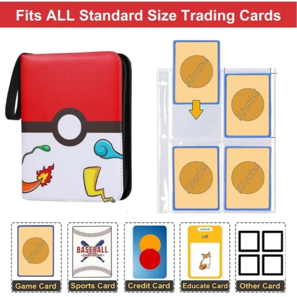 TC Games Card Binder 4-Pocket Card Holder Album with Sleeves NWOT